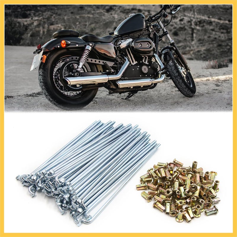 REPAIROCK 72pcs 4mm Thread Diameter Motorcycle Wheel Spokes with Nipples 160mm Length Auto Replacement Parts - Image 2